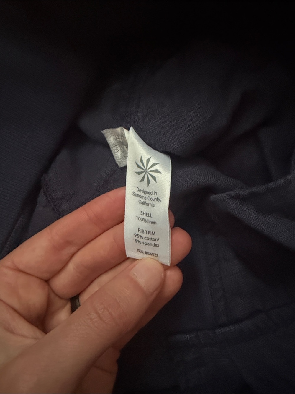 Athleta Navy Drawstring Linen Pants sz 6 - Picture 8 of 8